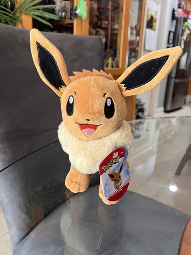 Pokemon Eevee Plush Stuffed 8" Toy with Paper Hanging Tags Nintendo 2020 - Picture 1 of 11