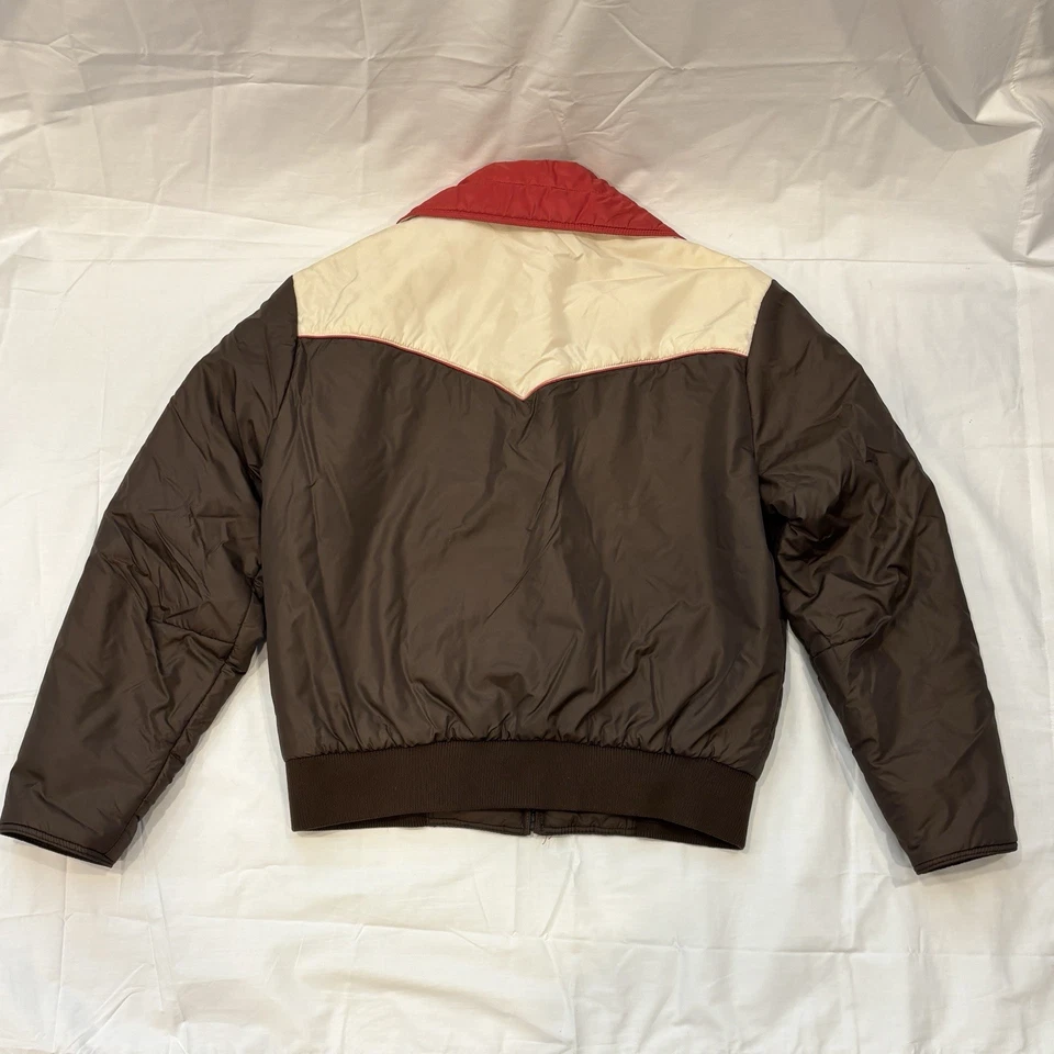 Chaqueta de bombardero de esquí SKYR marrón vintage para hombre invierno talla grande años 70 Foto 2 de 4