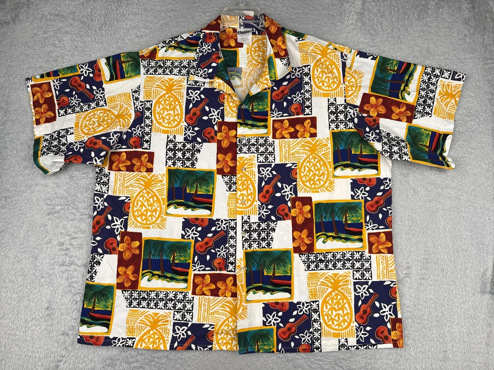 Cintas Shirt Mens 3XL Yellow Green Short Sleeve Hawaiian Button Beach Tropical
Opens in a new window