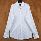 HUGO BOSS Dress Shirt Mens Size 15 34 35 White Pinstripe Tuxedo French Cuff