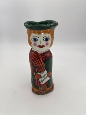 Bella Casa Ganz Susan Paley Noelle Christmas Caroler Ceramic Vase 10''