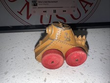 1930s Barclay Manoil WW1 Army Tank Red Wood Wheels