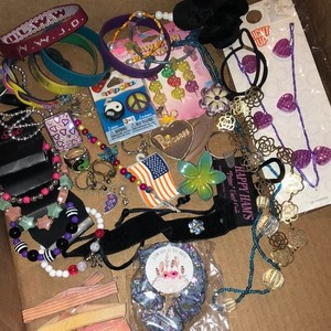 Colorful Kids Bracelets Rings Necklaces Keychains Hair Accessory Variety Bundle