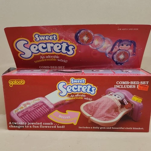 Vtg Galoob 1985 Sweet Secrets Playset Transform Comb Bed Set Pink Purple - NIB