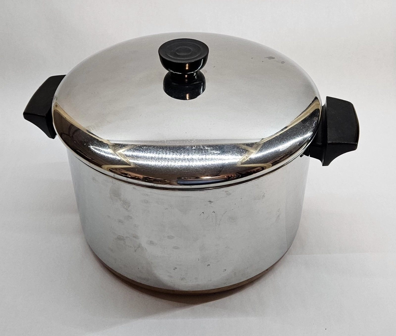 Vintage Revere Ware 6 Quart POT w/ LID Copper Bottom Made In USA Clinton, ILL