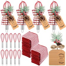 12 Sets Christmas Whisk Baking Supplies Gifts Sets Include Stainless Steel Wh...