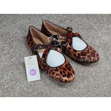 A New Day Tamsin Leopard Print Mary Jane Ballet Flats Brown Animal 6.5 NEW