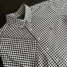 RALPH LAUREN Classic Fit Gingham Check Button Down Short Sleeve Shirt Men's XL