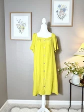 NAIF Women’s Yellow Midi Dress Size L – Stylish & Comfortable