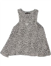 ZARA Womens Sleeveless A-Line Dress UK 14 Medium Black Animal Print CA19