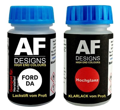 Lackstift für FORD DA Vibrant White + Klarlack je 50ml Autolack Basislack Set