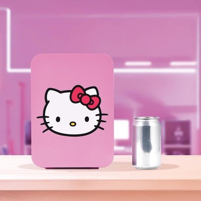 Hello Kitty 19271 Mini Fridge, Thermoelectric Cooler, Pink, 4