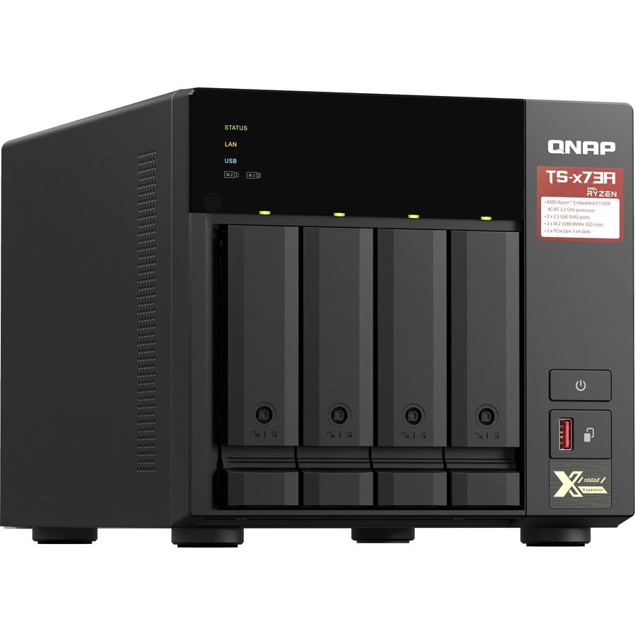 QNAP TS-473A-8G SAN/NAS Storage System - AMD Ryzen V1500B Quad-core (4 Core) - Image 4 of 4