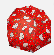 Sanrio Hello Kitty Red Apples Large Auto Open/Close Umbrella with Cover NEW 