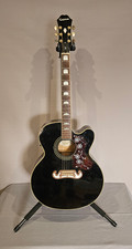 Epiphone EJ-200CE/BK Black Acoustic Guitar. Good condition, minor imperfections