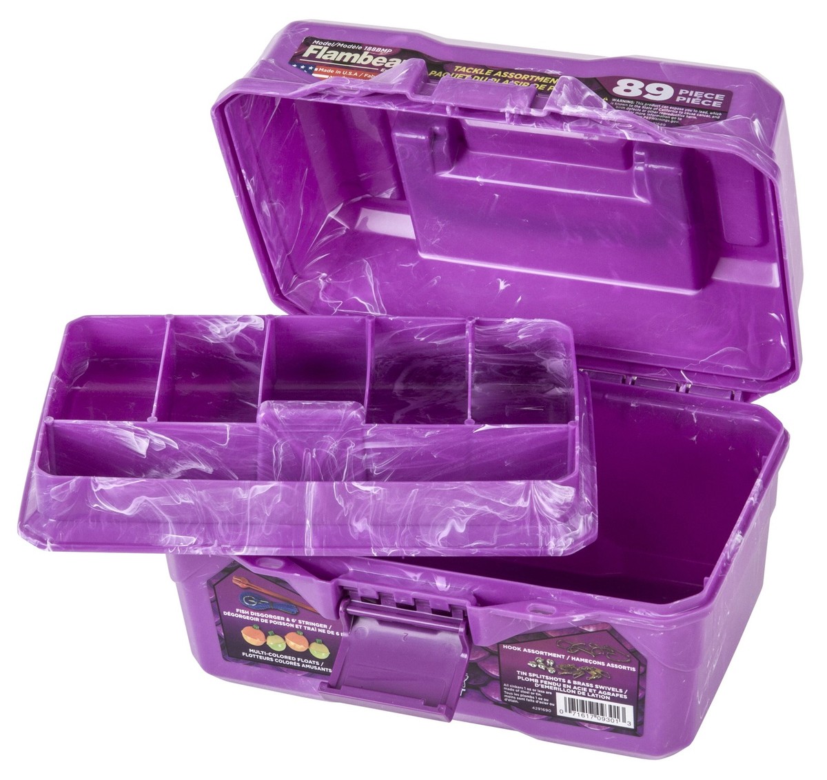 355BMT Big Mouth Tackle Box 89 Pcs Kids Tackle Box Kit Purple 8.75