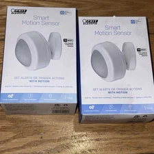 Feit Smart Home Motion-Sensing Battery Powered LED White Smart-Enabled 2 pk NEW