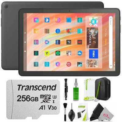 Amazon Fire HD 10 32GB 10.1'' Tablet 13th Gen Black + 256GB microSDXC Card Bundle