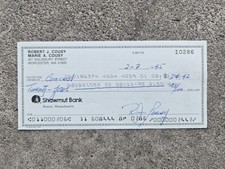 BOB COUSY Signed Check February 7, 1995 PSA Letter  Boston Celtics HOF
