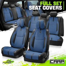 CAAP Driven Drive Series Full Set Seat Covers for Truck Car Navy Navy Blue/Black