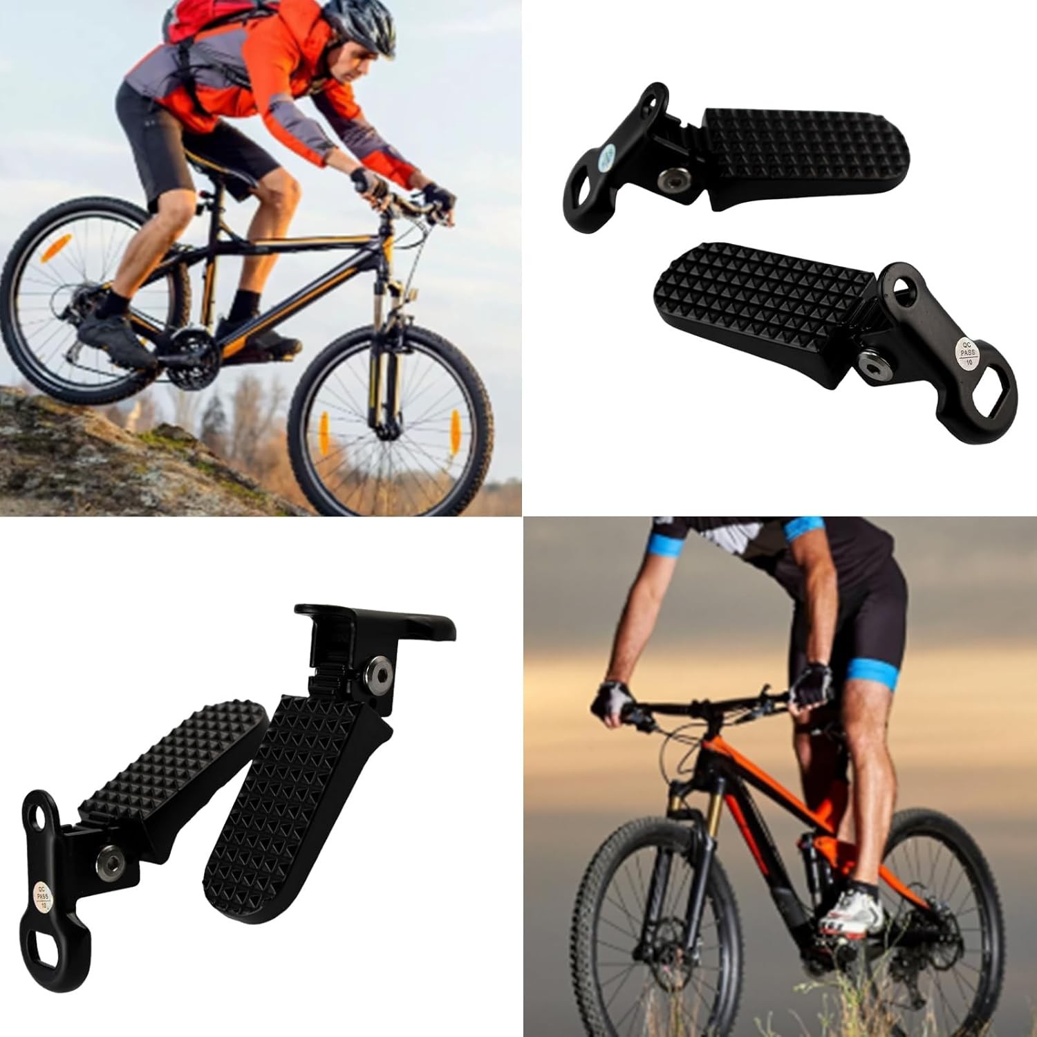 2PCS Mini Aluminium Alloy Non-Slip Bike Foot Pegs - Folding Rear Pedals for Moun