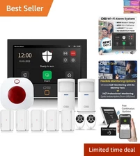 Expertly Designed 211-Piece Home Security System with Touch Screen and No Fees
