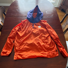 Nike Clemson Tigers Hooded Half-Zip Windbreaker Jacket XL Orange/Purple