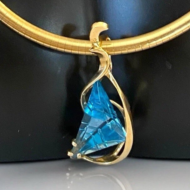 Designer CUSTOM 14k Solid Gold Massive Carved Blu… - image 2