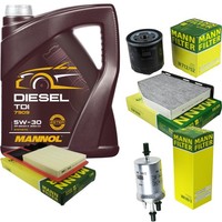 Mann Inspektionspaket 5L Mannol Diesel TDI 5W-30 FüR VW Golf V 1.4 16V Seat Leon