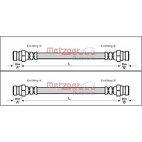 2X Metzger BremsschlÄUche Hinten Innen Beidseitig Passend FÜR CitroËN AX Xsara
