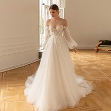 Boho Wedding Dresses Sleeve Bride Dresses Dreamy Sweetheart Appliques Vestidos