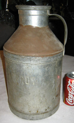 ANTIQUE US PRIMITIVE COUNTRY DAIRY COW MILK FARM ART CREAM CAN MT ...