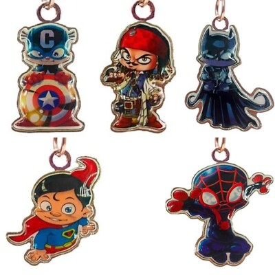 Schlüsselanhänger Metall 4 cm Captain America Batman Jack Sparrow Spider-Man