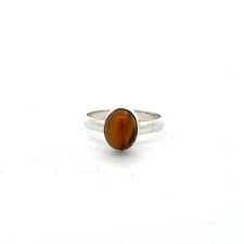 Sterling Silver Tigers Eye Ring 1/4 x 1/2 Inch  Size 8.75 
