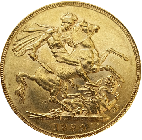 1884 Queen Victoria Young Head Gold Sovereign (Sydney) - Picture 2 of 2