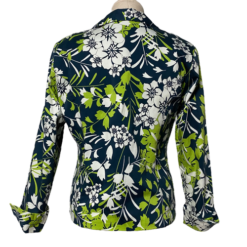 Cynthia Max Women Jacket Blazer 1 Button Single Breasted Pocket Tropical M - Picture 5 of 6