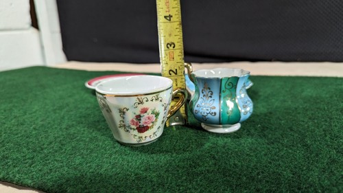 Tazas de té y platillos pequeños de colección decoración del hogar - Imagen 12 de 14