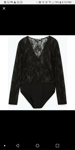 Zara Trafaluc Body Blusa De Encaje Negro para Mujer Talla S V-cuello Fiesta  Carrera Blusa | eBay
