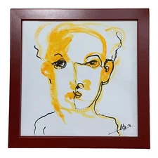 PAINTING ORIGINAL ACRYLIC ON CANVAS PAD 8.3” X 8.3” (FRAME INCLUDED) by LISA.