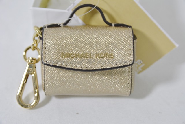 Michael Kors Ava Bag Key Fob Charm Keychain Pale Gold Saffiano Nwt Michael Kors Purse Handbag Charm In Pale Gold Beautiful Accessory