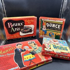 Lot 4 1950s VTG Antique Magic Board Games Toy...