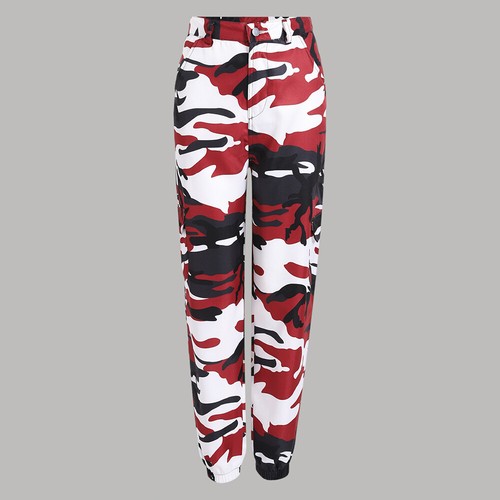 Ladies Camouflage Sweatpants Women Sports Cargo High Waist Jogger Casual Pants - Picture 12 of 25