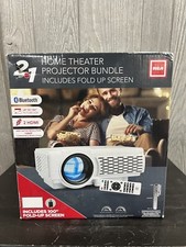 RCA RPJ200 2 in 1 Home Theater Projector Bundle with Fold-Up 100" Screen