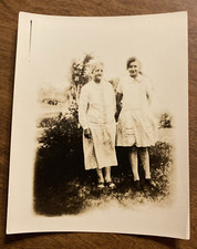 1920s Young & Old Ladies Women Fashion Patterned Dresses Original Photo P11r19