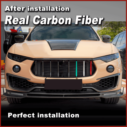 For Maserati Levante Carbon Vorderseite Grill Dekoration Streifen Refit Turning - Picture 2 of 12