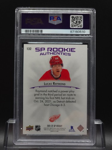 Lucas Raymond 2021-22 UD SP Authentic Rookie Purple #132 Gem PSA 10 #03/99 - Picture 8 of 9