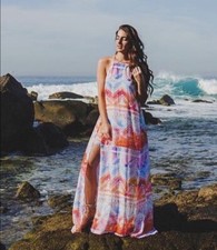 Show Me Your Mumu Multicolored Bronte Salvation Mountain Maxi Dress Sz XS Boho