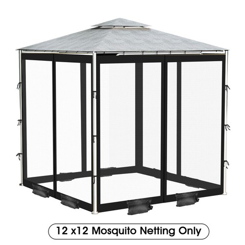 Outdoor Mosquito Net Gazebo Replacement Netting with Sandbags For Patio Garden - Picture 40 of 46