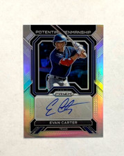 Evan Carter 2023 Panini Prizm Silver Prizm Rookie Auto Potential Penmanship RC
