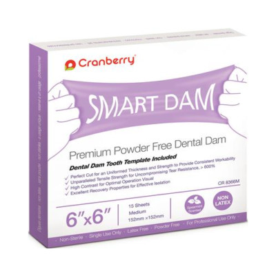Cranberry CR8366 Smart Dam Non-Latex Spearmint Scent 6''x6'' Purple 15/Box
